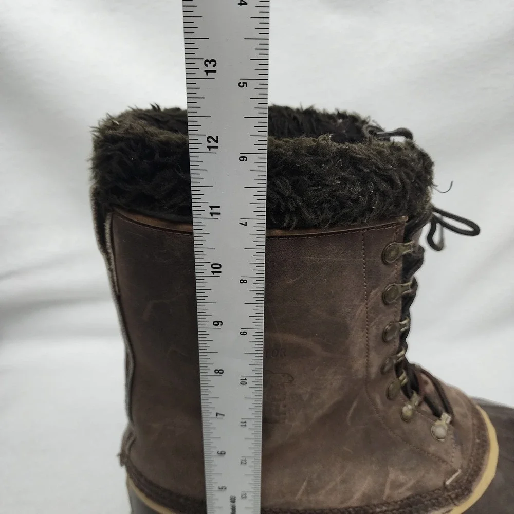 Vintage Sorel Kaufman Dominator Mens Size 11 Winter Snow Boots Brown Leather